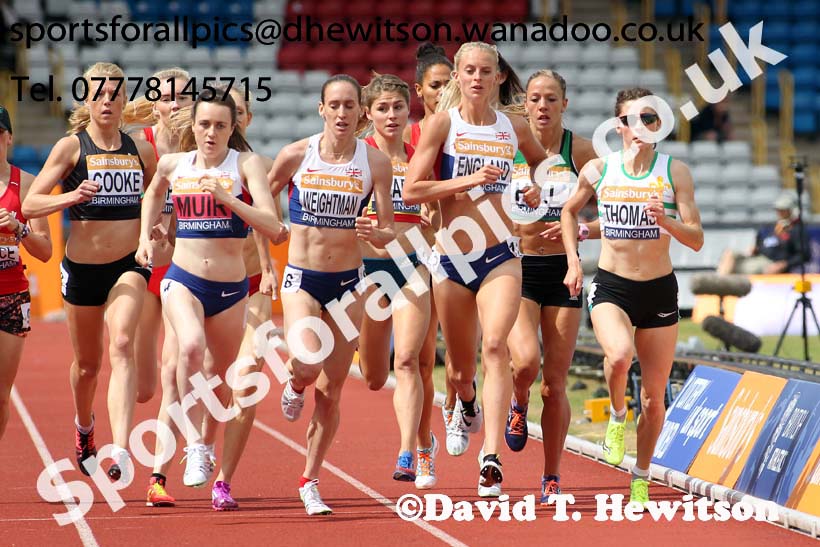 Womens 1500 metres, Sainsbury's British Champs, Alexander Stadium, Birmingham. Photo: David T. Hewitson/Sprts for All Pics